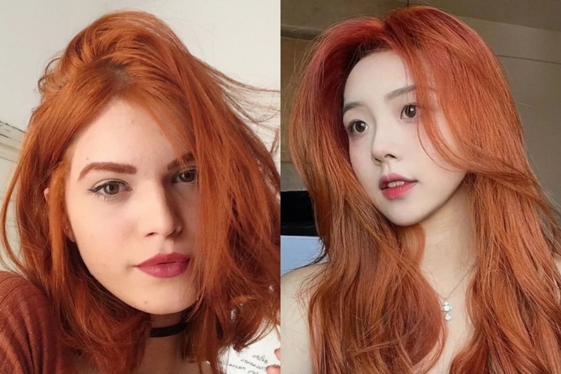 tóc màu cam đất hình 1