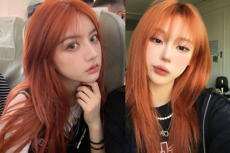 tóc màu cam đất hình 5