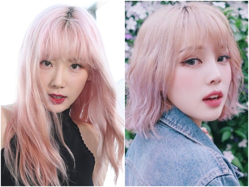 tóc màu hồng pastel hình 9