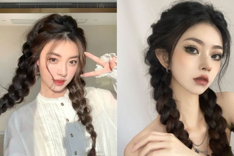 Kiểu tóc tết hai bên