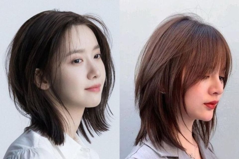 Tóc ngắn layer cho mặt vuông