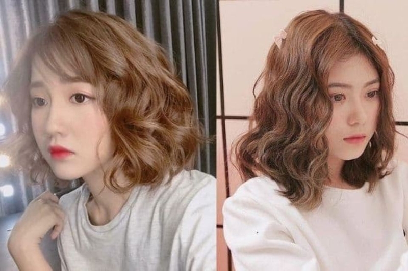 Kiểu tóc ngắn layer uốn sóng