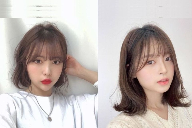 Tóc ngắn layer cùng mái thưa