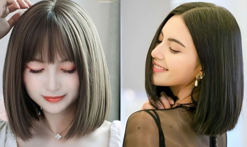 tóc ngang bầu ảnh 1