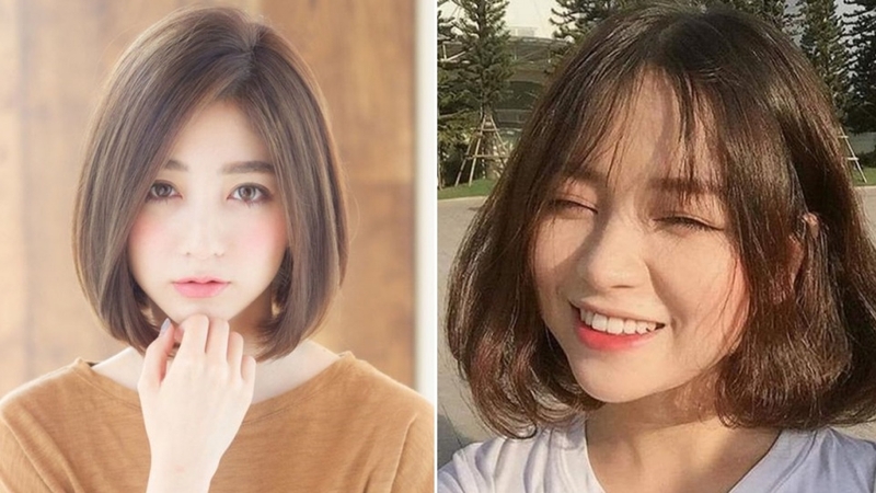 Tóc ngắn uốn cụp đuôi dễ chăm sóc