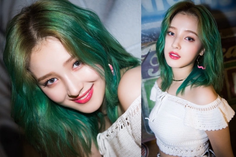 tóc xanh lá hình 6