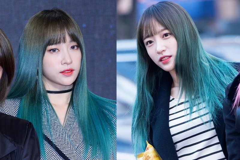 tóc xanh lá hình 7