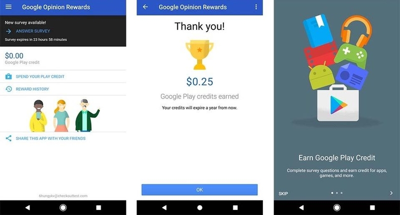 Google Opinion Rewards cho phép bạn kiếm tiền để tải game