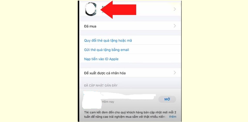 Nhấn vào Avatar một lần nữa để truy cập thông tin
