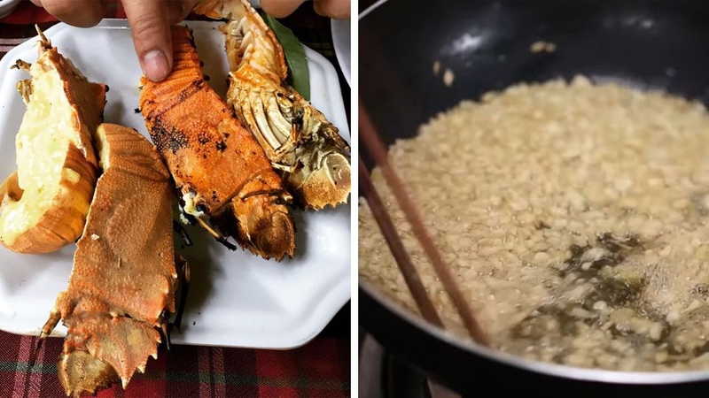 Bước 2: Chiên tôm mũ ni