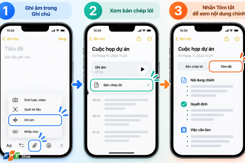 tóm tắt ghi âm bằng AI trên điện thoại 4