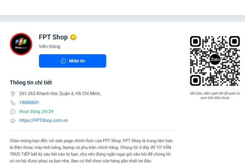 Zalo là một trong những kênh hỗ trợ tiện lợi nhất