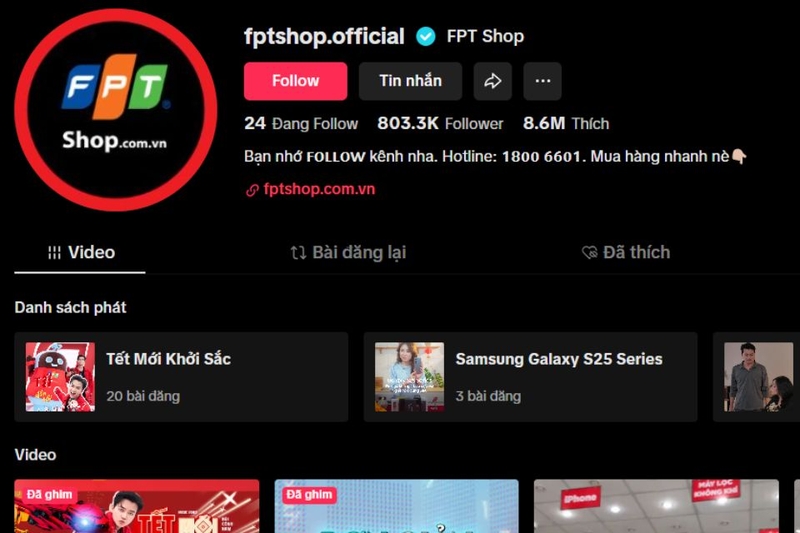 FPT Shop cũng đã có mặt trên TikTok