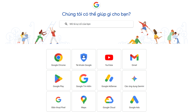 Liên hệ qua diễn đàn trợ giúp Google