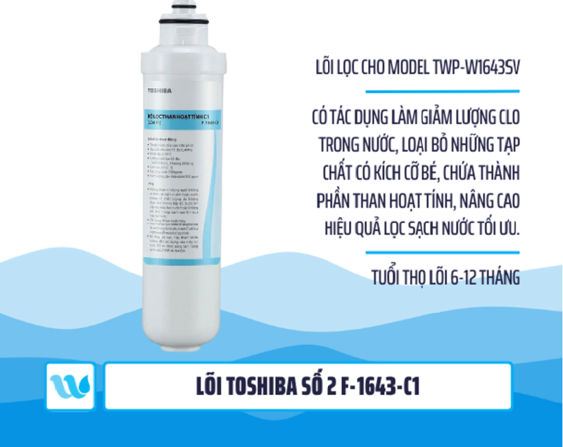 Lõi lọc thô Toshiba số 2 F-1643-C1 hấp thụ các tập chất hữu cơ