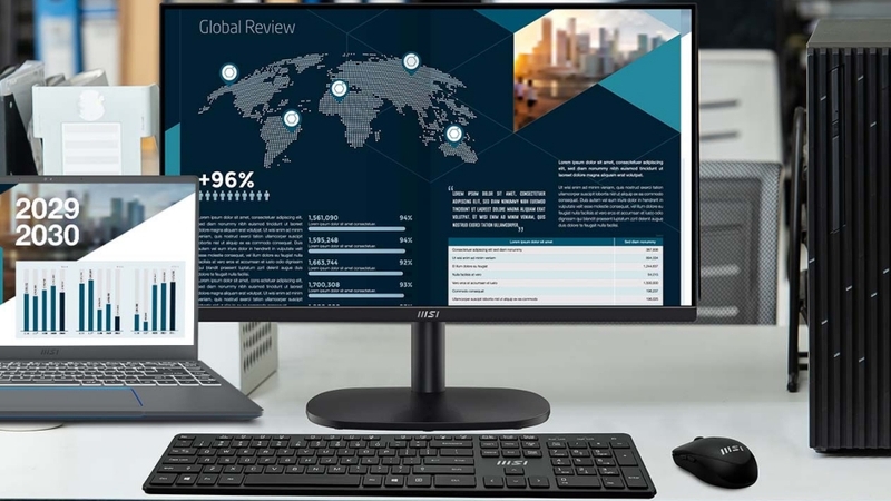 MSI MP245V có thiết kế tối giản và sang trọng