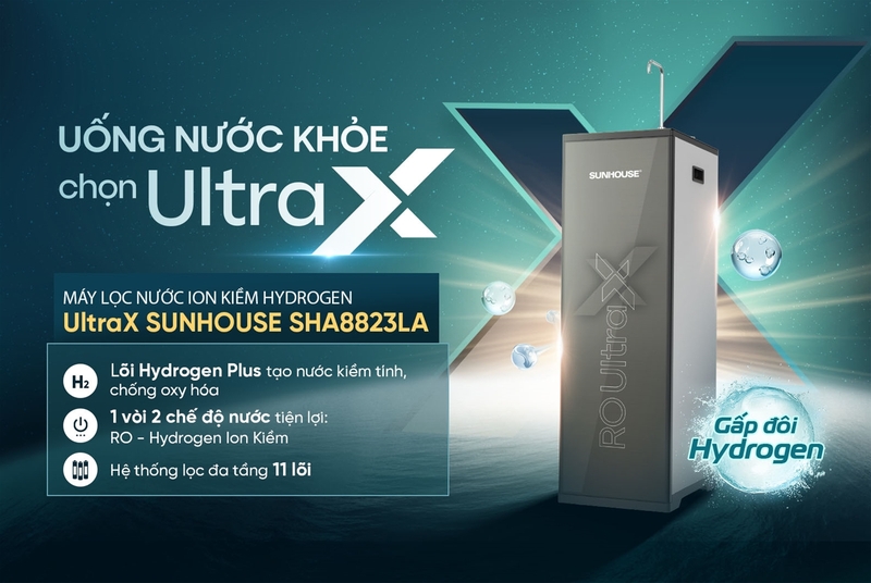 may loc nuoc ion kiem hydrogen ultrax sunhouse sha8823la