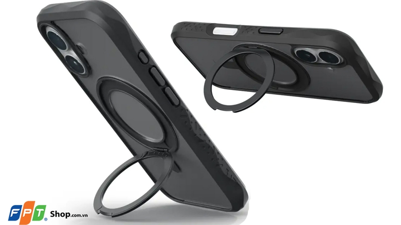 Ốp lưng MagSafe iPhone 16 nhựa cứng viền dẻo, có giá đỡ Crystal Matter LAUT