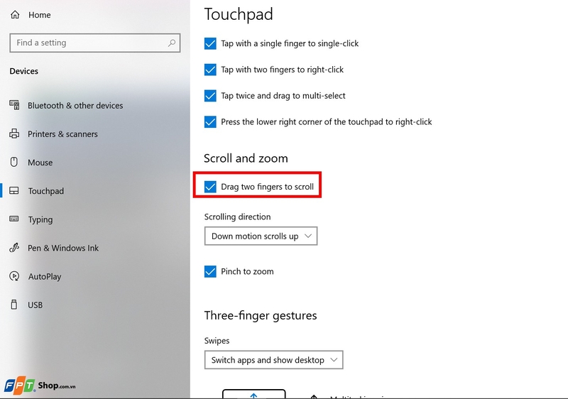 Touchpad không dùng được 2 ngón Win 10 hình 8
