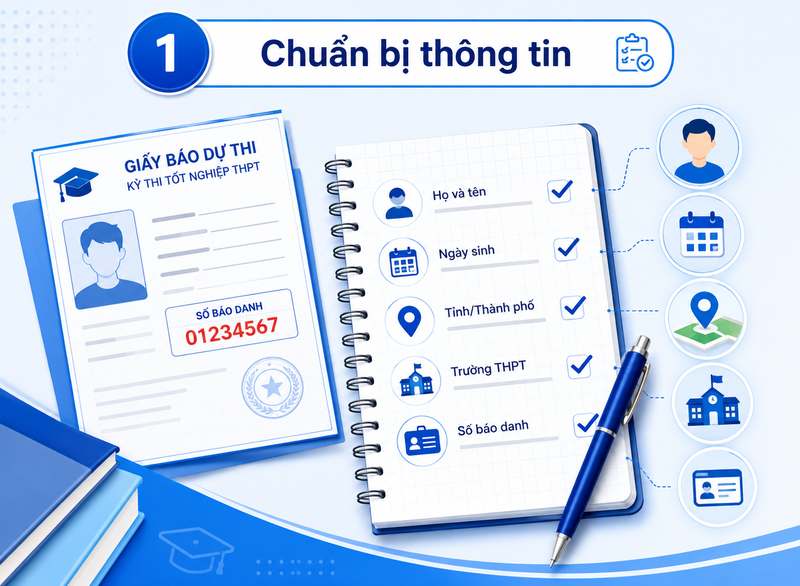 Hướng dẫn tra cứu điểm thi khi chỉ nhớ họ tên bước 1