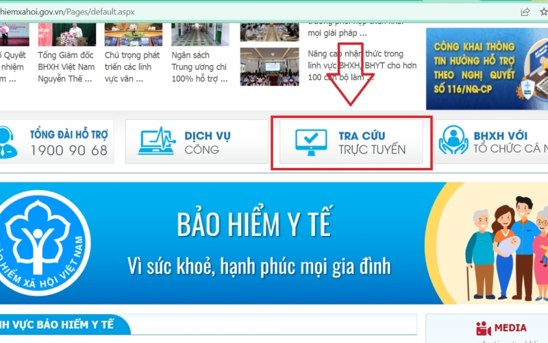 Chọn “Tra cứu trực tuyến”