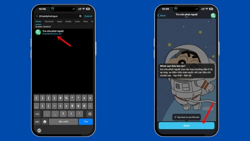 tra cứu phạt nguội bằng Telegram 2