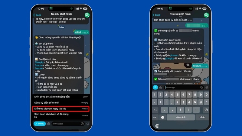 tra cứu phạt nguội bằng Telegram 4