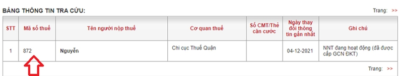 Tra cứu người nộp thuế - 04
