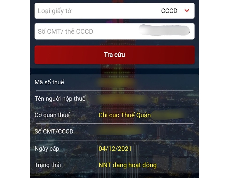 Tra cứu người nộp thuế - 10