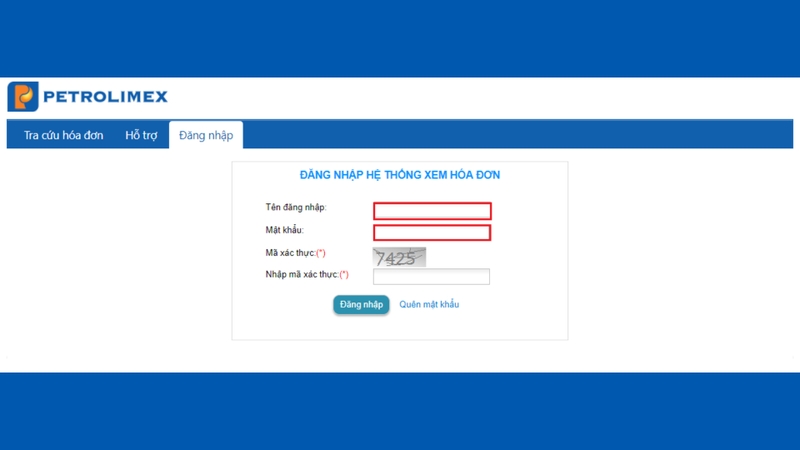 Nhập tên đăng nhập và mật khẩu