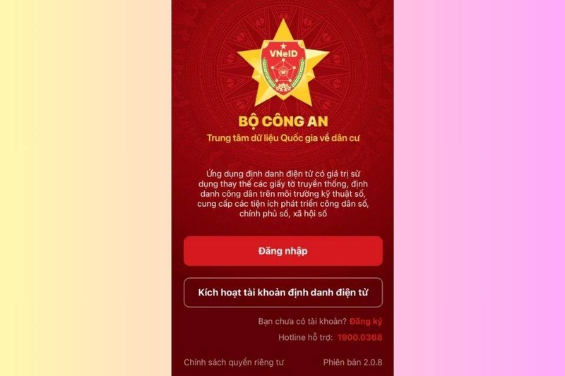 Khởi động ứng dụng VNeID và thực hiện đăng nhập