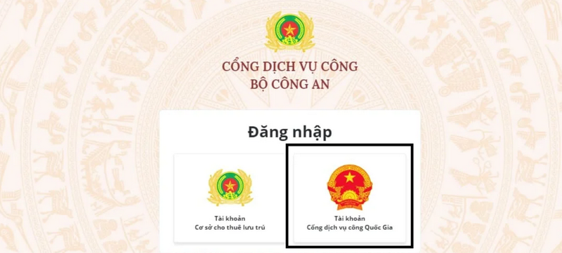 Bạn hãy tìm đến chức năng đăng nhập