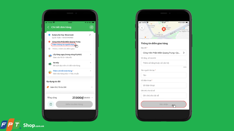 Thêm thông tin người nhận