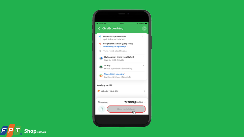 Nếu muốn dùng dịch vụ COD thì nhập số tiền cần thu hộ rồi nhấn Đặt đơn giao để bắt đầu gửi hàng