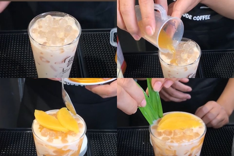 Chuẩn bị vài miếng đào ngâm