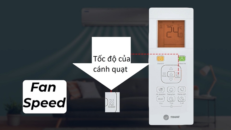 Tìm hiểu các nút chức năng trên remote Trane