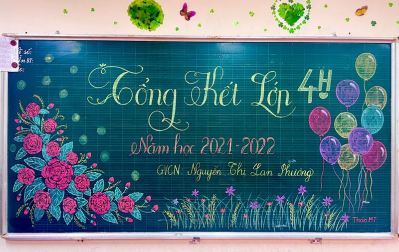 Trang trí bảng họp phụ huynh dịp cuối năm