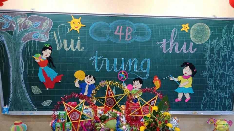 Cách trang trí bảng Trung thu siêu đẹp