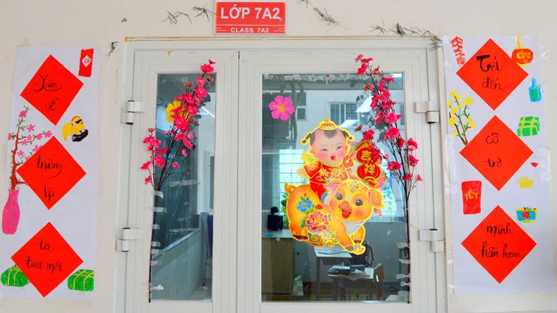 trang trí lớp học Tết Nguyên đán 3