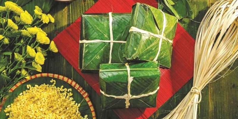 trang trí mâm bánh chưng 3