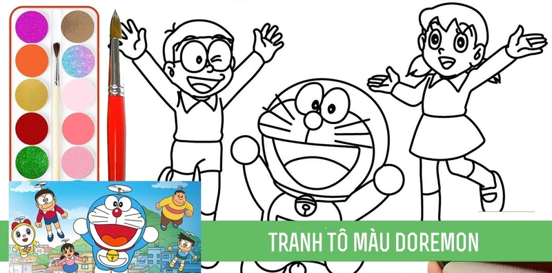 tranh tô màu Doremon 6