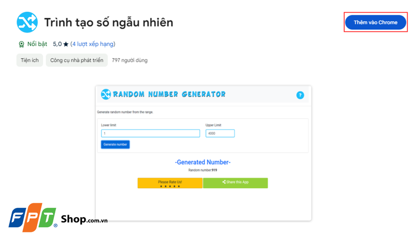 Cách tạo số ngẫu nhiên với Extension 1