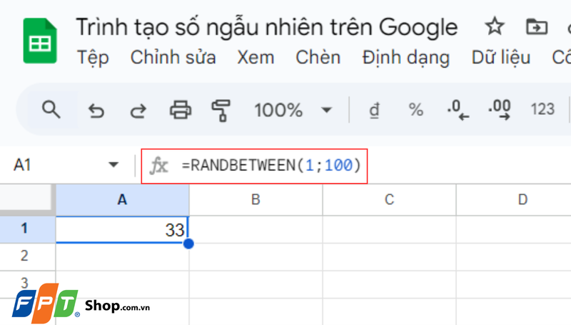 Cách tạo số ngẫu nhiên trên Excel, Google Sheet