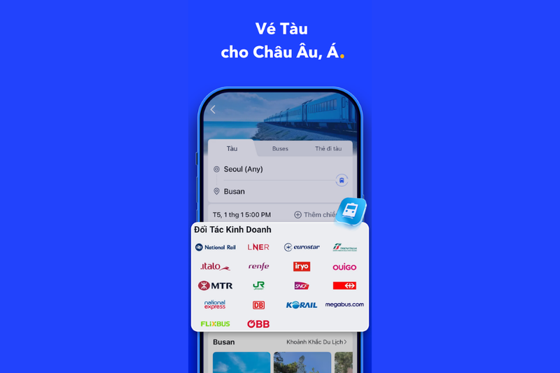 Đặt vé tàu quốc tế tiện lợi