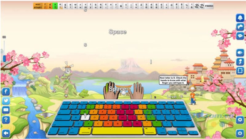 typing fingers