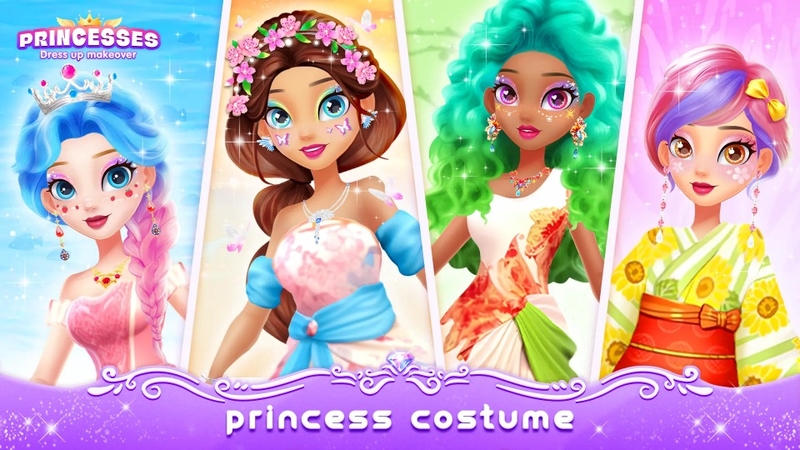 Các cô công chúa trong Girl Game: Princess Makeup đến từ nhiều quốc gia trên thế giới