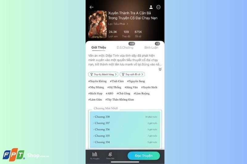 Hỗ trợ tải truyện đọc offline, giải trí mọi lúc mọi nơi