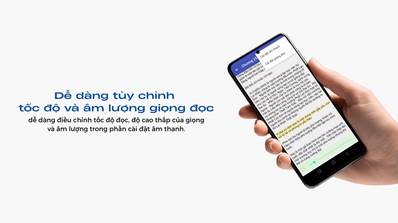Dễ dàng tùy chỉnh tốc độ và âm lượng giọng đọc