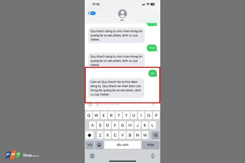 Từ chối tin nhắn quảng cáo của Viettel (ảnh 12)