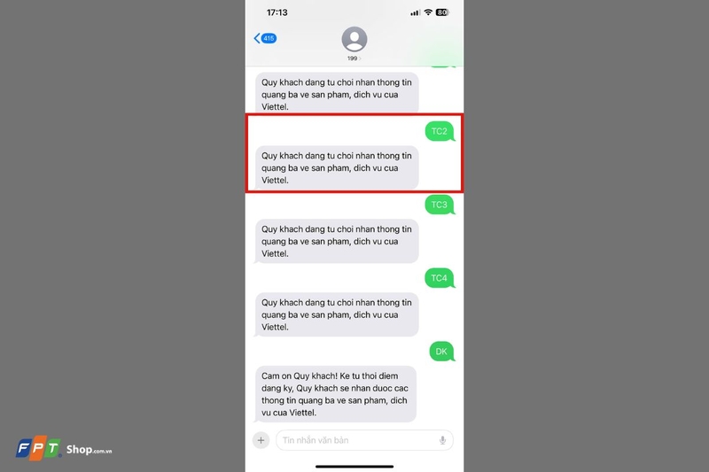 Từ chối tin nhắn quảng cáo của Viettel (ảnh 2)